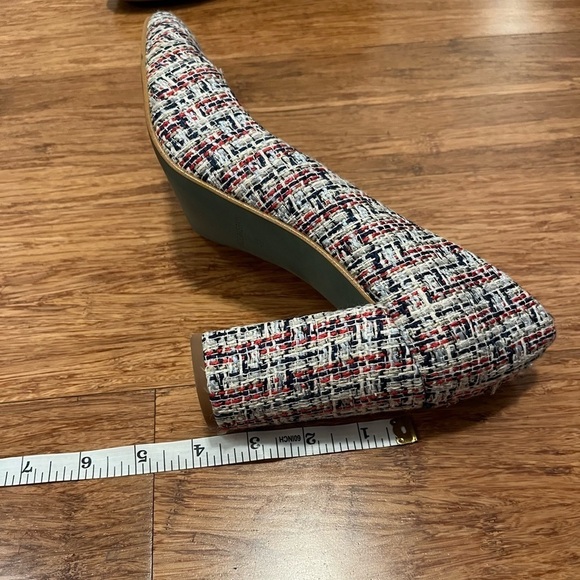 LAB by A.G. tweed chunky heels (gray, white, blue, red). Made in Spain. Size 9.5 - Picture 11 of 14